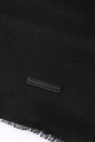 Siyah Jas ipekli Tek Renk Şal 70x180 cm