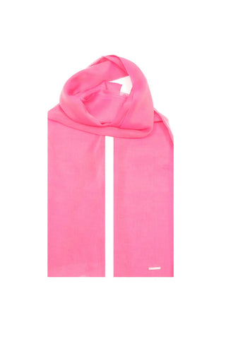 Fuşya Jas İpekli Tek Renk Şal Silk and Cashmere