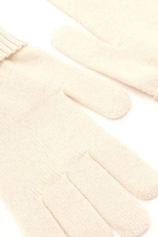 Ekru Saf Kaşmir Classic Ribanalı Erkek Eldiven Silk and Cashmere