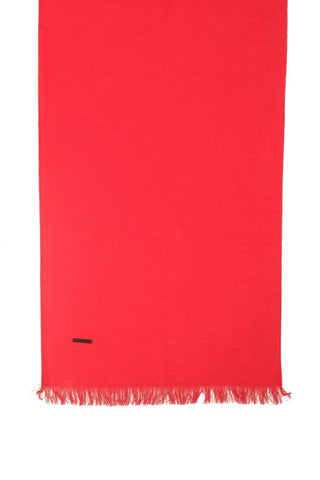 Kırmızı Saf İpek Tek Renk Lotus Atkı 30 x 180 cm Silk and Cashmere