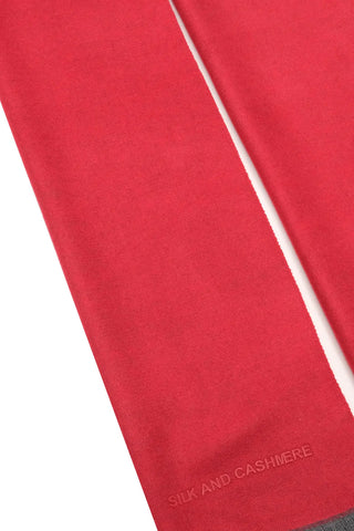 Kırmızı & More Vish Düz Renk Kaşkol Atkı 30 x 180 cm Silk and Cashmere