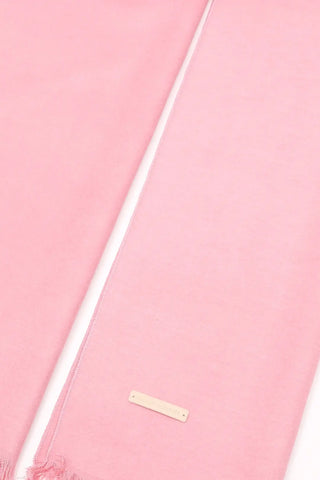 Pembe Saf İpek Düz Lotus Atkı 30 x 177 cm Silk and Cashmere