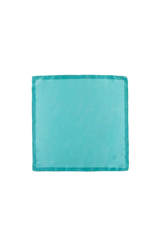 Turkuaz Saf İpek Düz Renk Küçük Eşarp 53 x 53 cm Silk and Cashmere