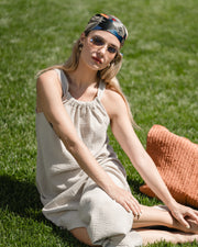 Bej Cassandra Pamuk Arka Yaka Fiyonk Detaylı Elbise