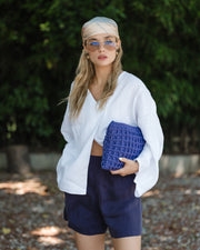 Mor Emma Cupro Şort