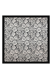 Siyah Laila Saf İpek Roma Küçük Eşarp 50x50 cm