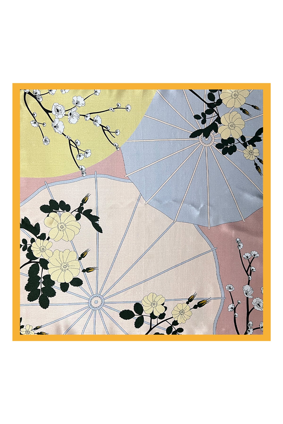 Altın Laila Saf İpek Roma Küçük Eşarp 50x50 cm