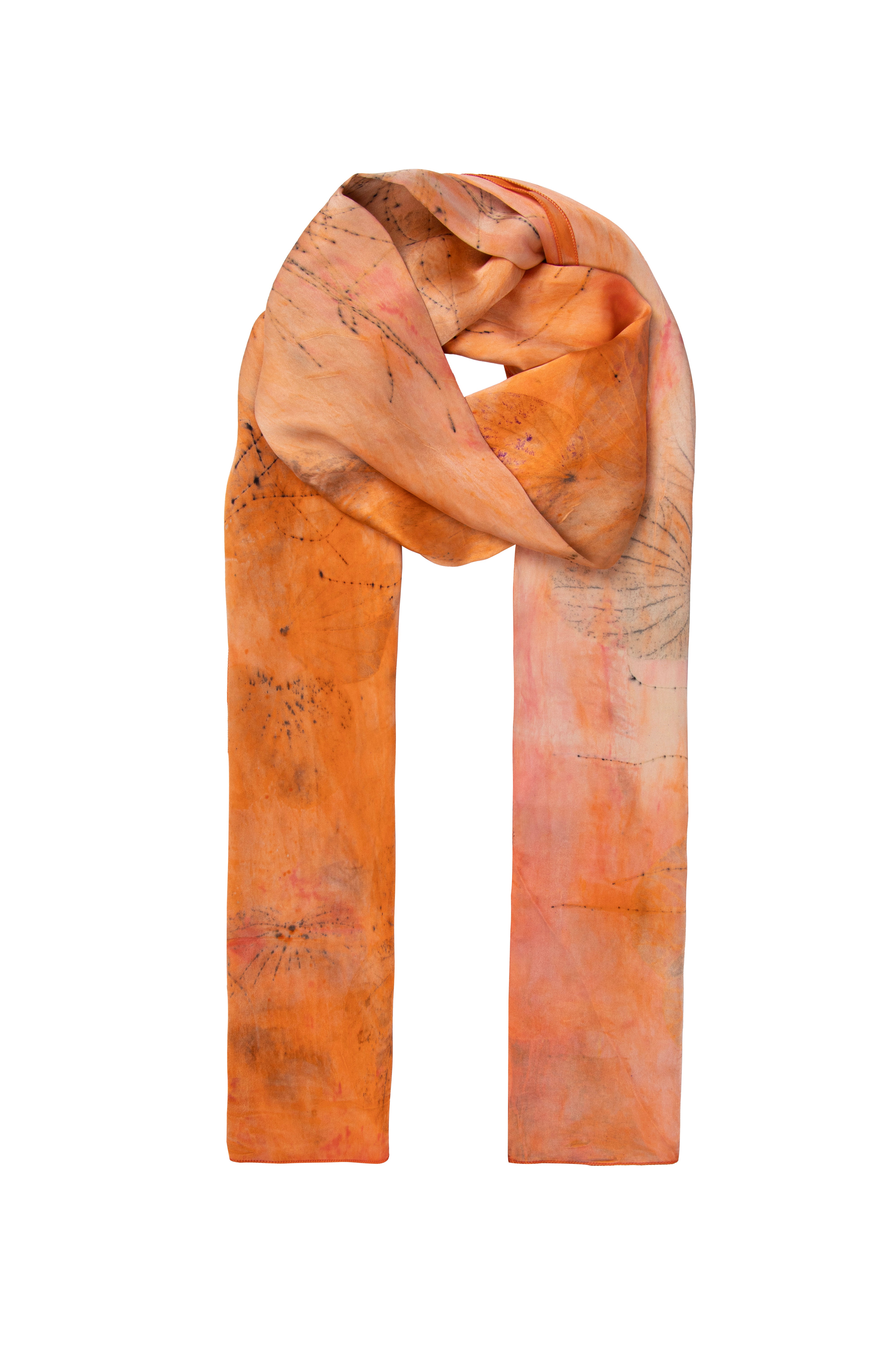 Somon Saf İpek El Baskısı Ekolojik Şal 90 x 200 cm