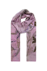 Pudra Saf İpek El Baskısı Ekolojik Şal 90 x 200 cm