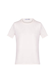 Ekru Lilly Saf Kaşmir Bisiklet Yaka Tişört