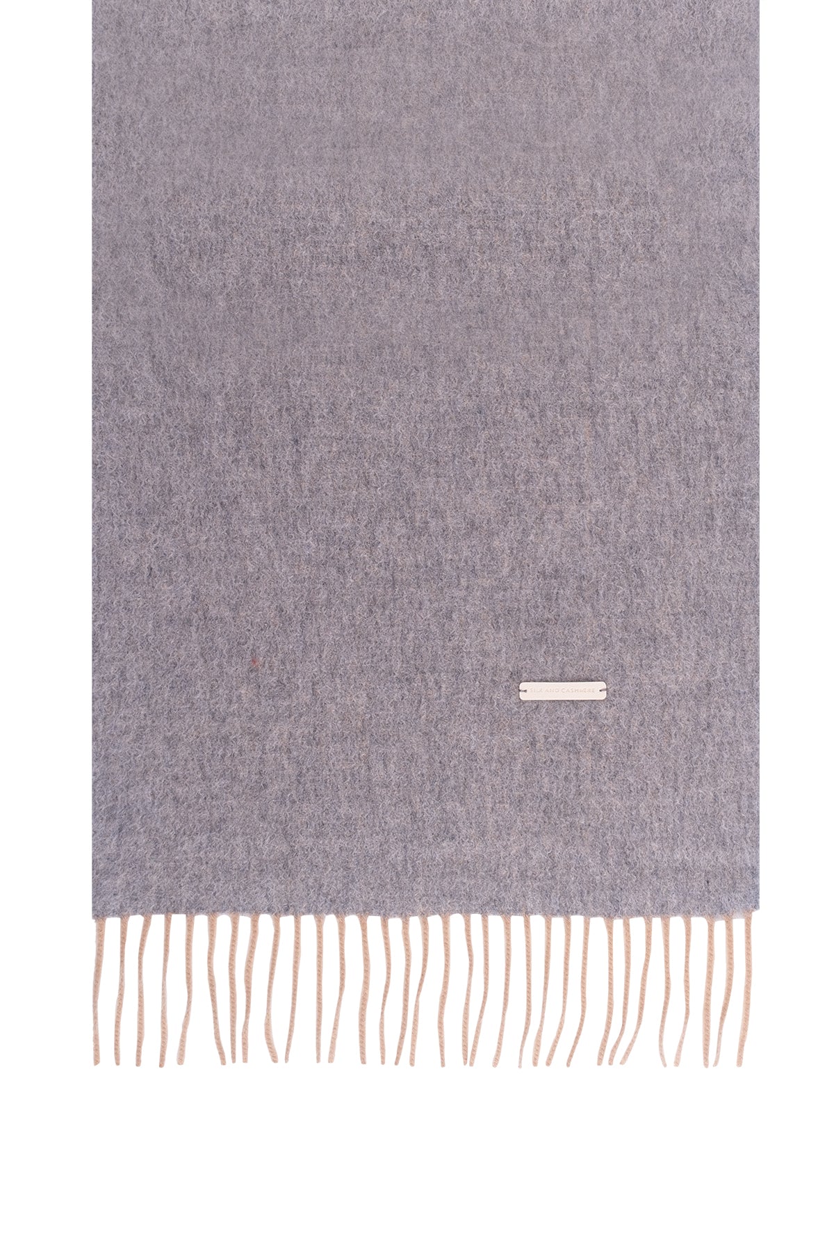 Camel Gri Patrick Saf Kaşmir Çift Renkli Atkı 30x164 cm