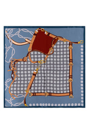 Mavi Laila Saf İpek Kare Eşarp 50x50 cm