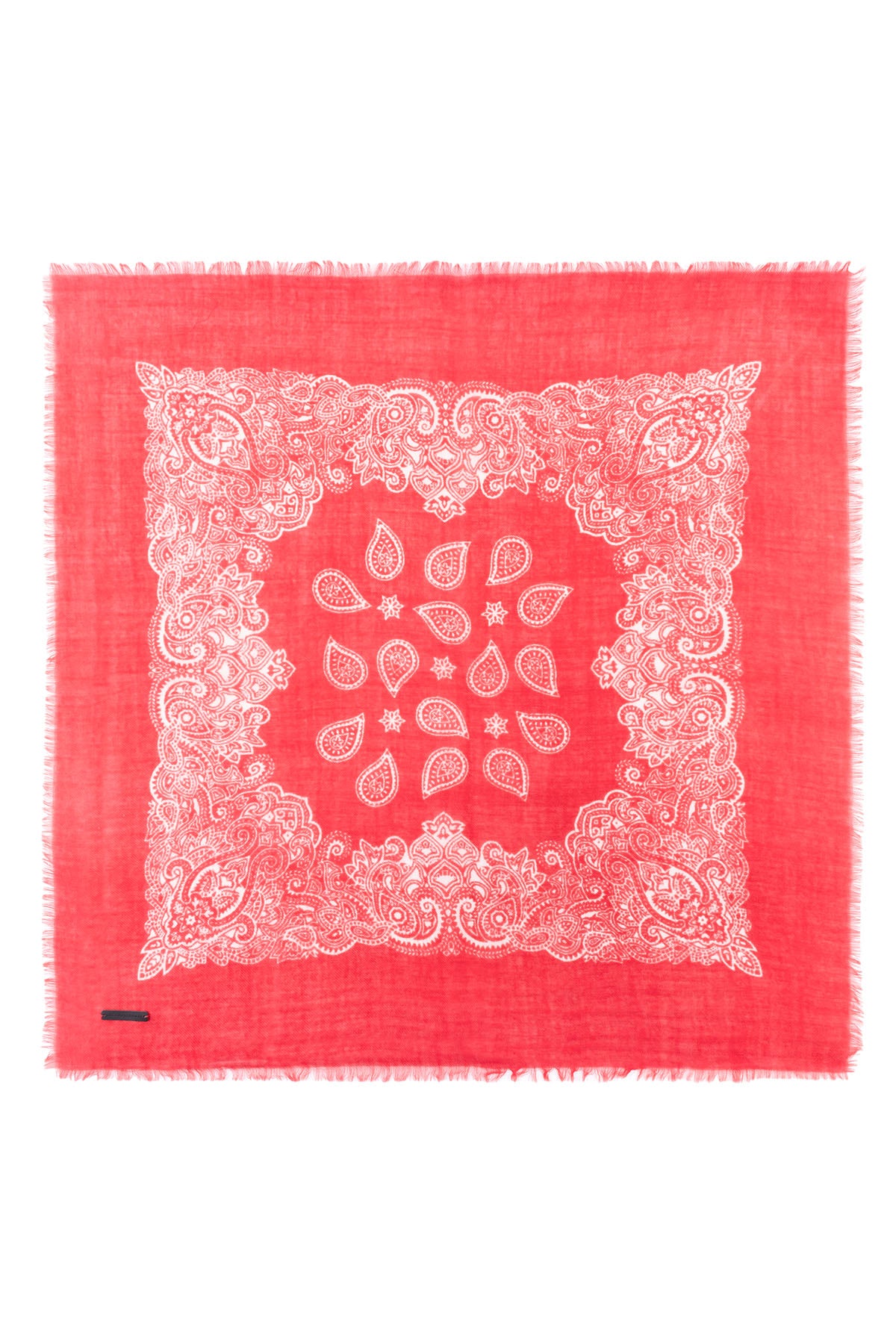 Bordo Jas  Desenli Kare Şal 70x70 cm