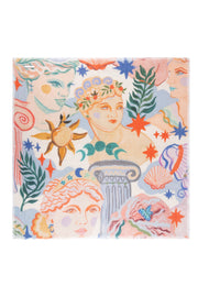 Renkli Jas  Desenli Kare Şal 70x70 cm