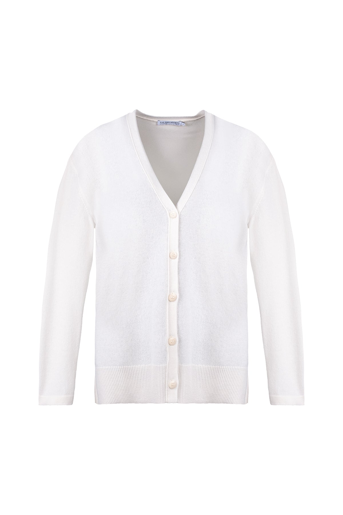 Ekru Lilly Saf Kaşmir V Yaka Hırka