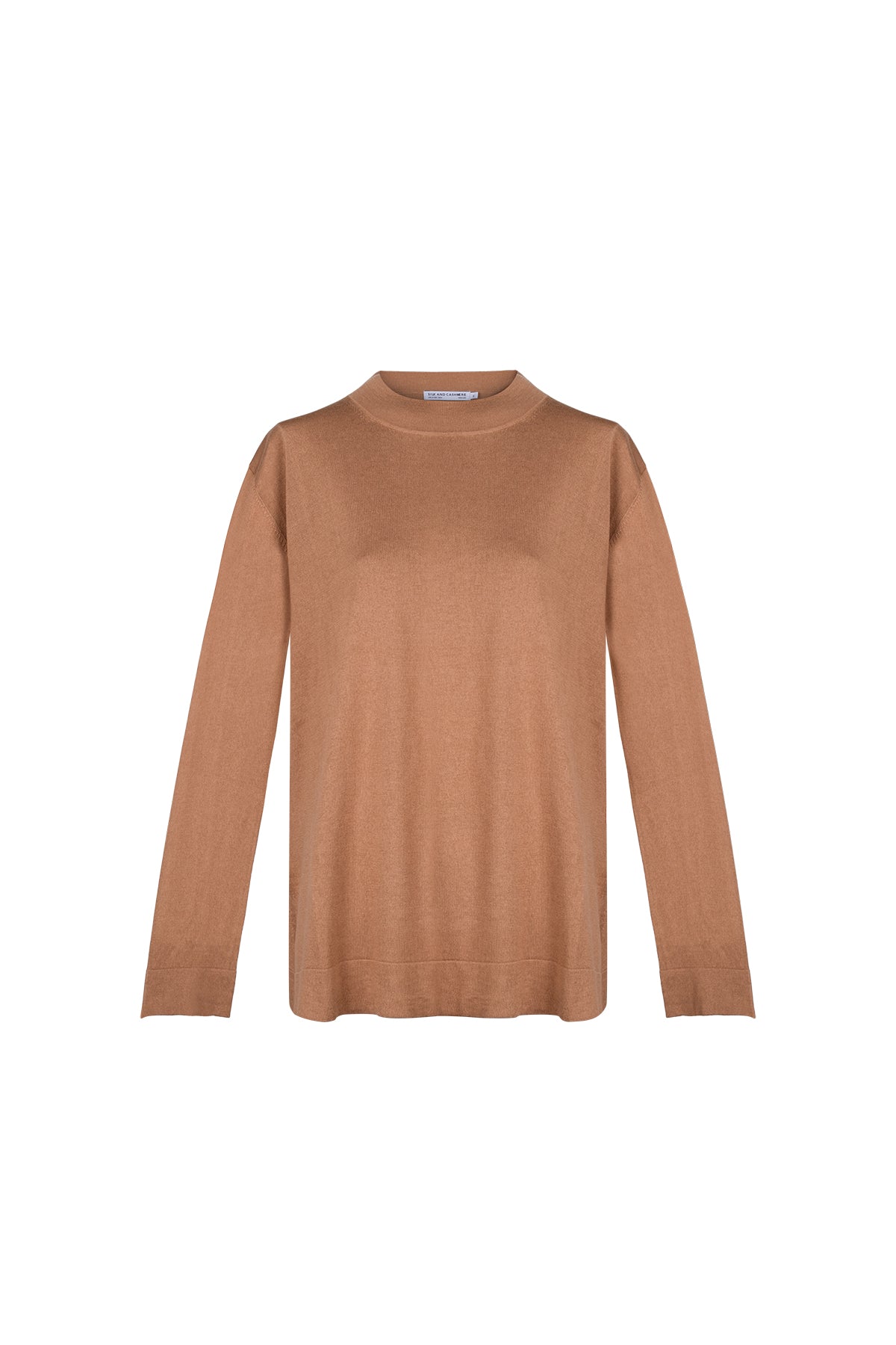 Camel Zoe İpek Kaşmir Yuvarlak Yaka Tunik Triko