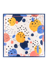 Lacivert Pembe Laila Saf İpek Kare Eşarp 50x50 cm