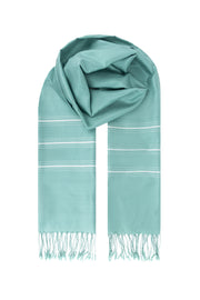 Yeşil El Dokuması Saf İpek Şal 70x180 cm