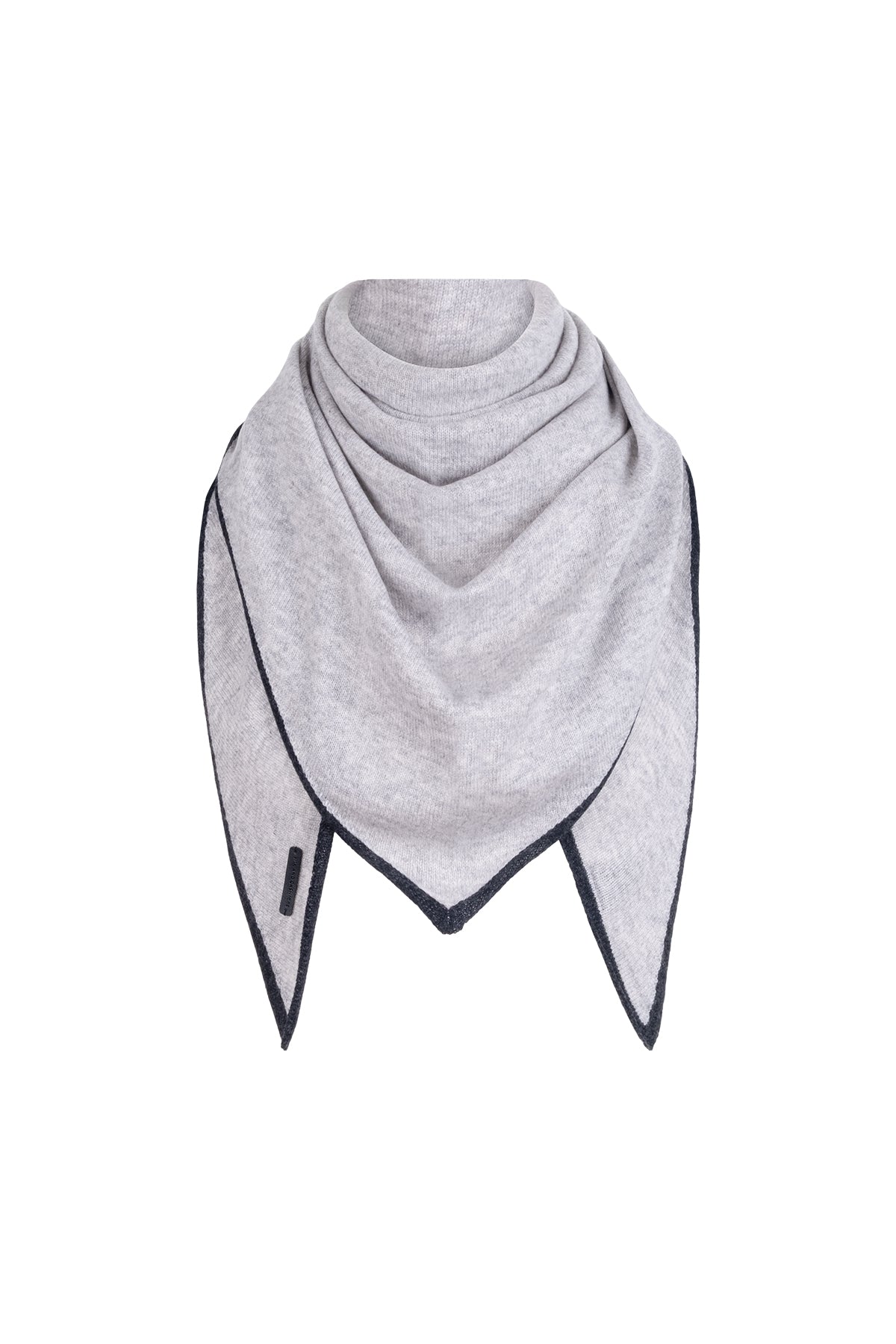 Gri Saf Kaşmir Üçgen Atkı 73x160x73 cm