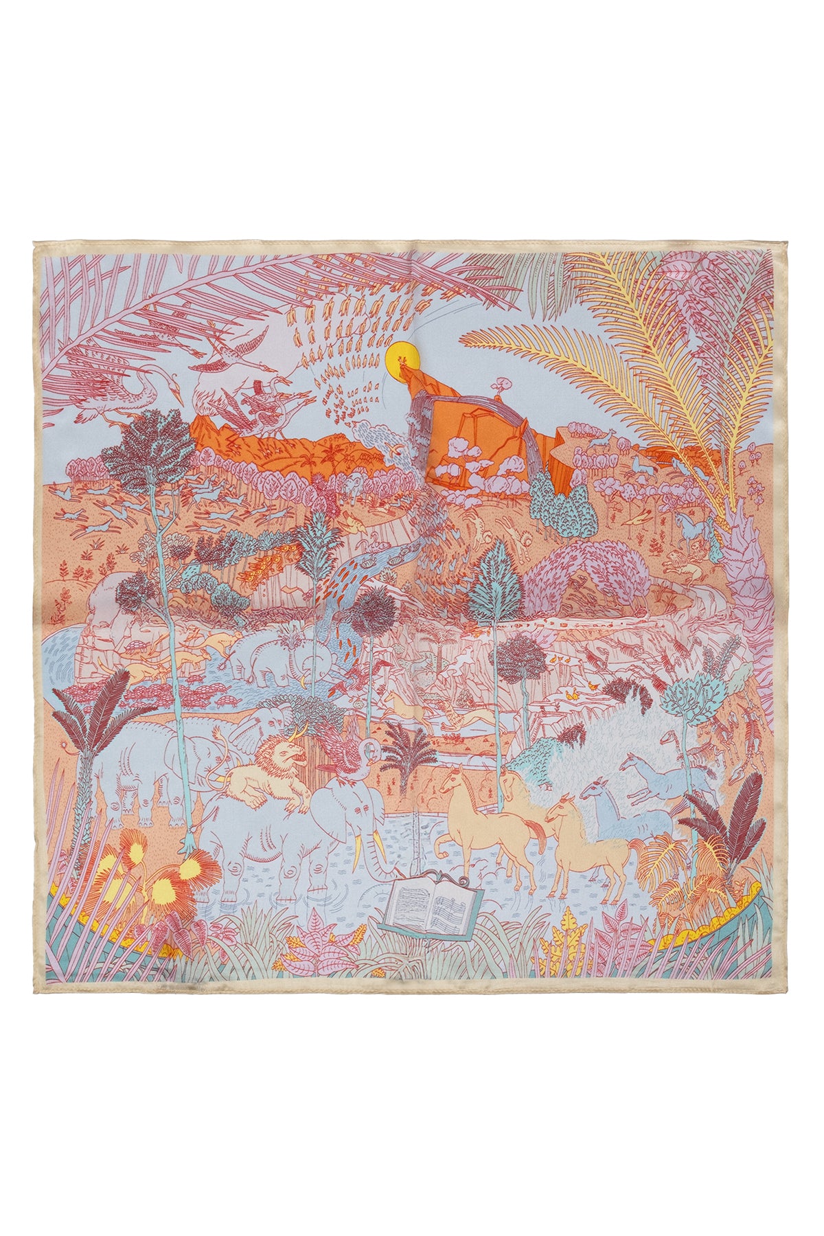 Sarı Laila Saf İpek Kare Eşarp 50x50 cm