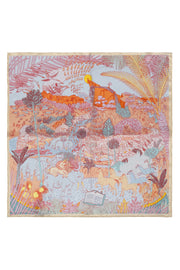 Sarı Laila Saf İpek Kare Eşarp 50x50 cm