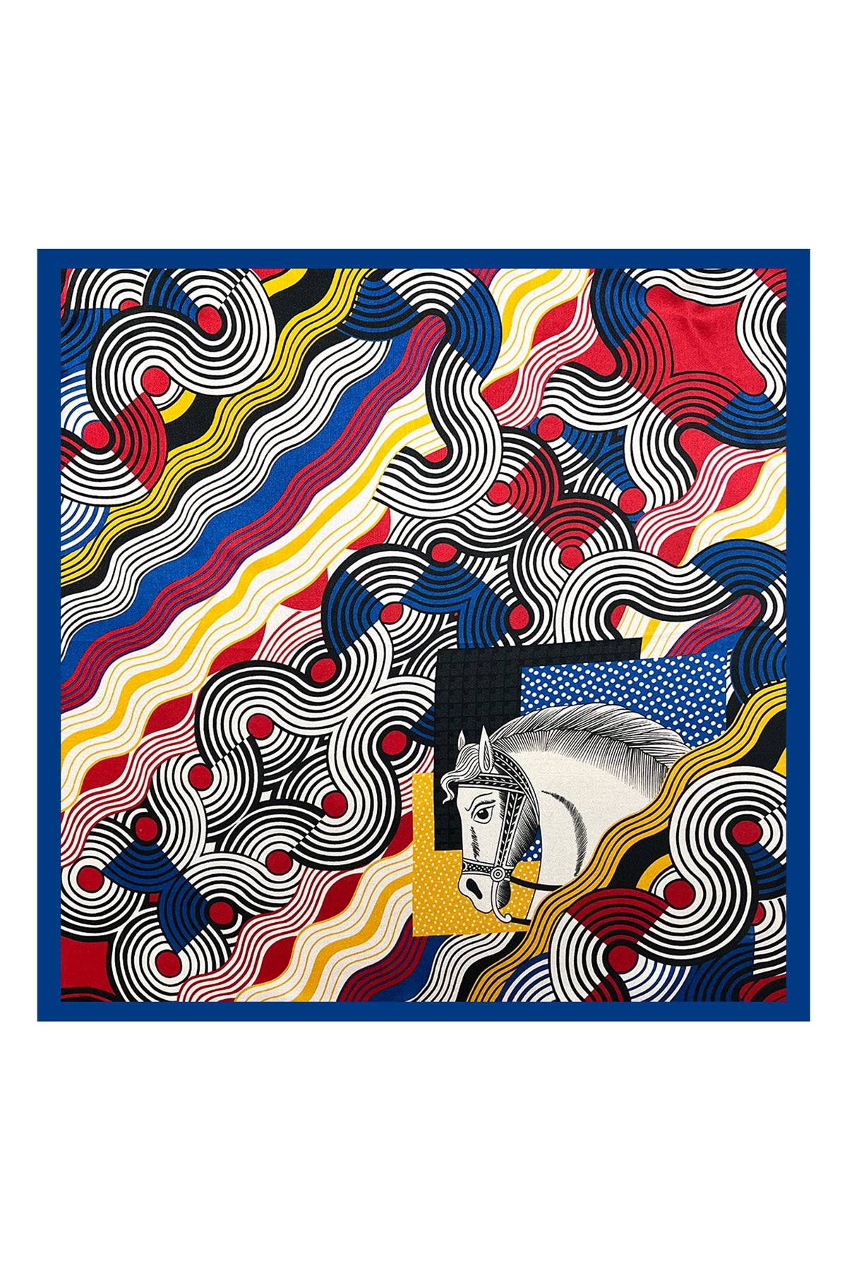 Renkli Laila Saf İpek Roma Küçük Eşarp 50x50 cm