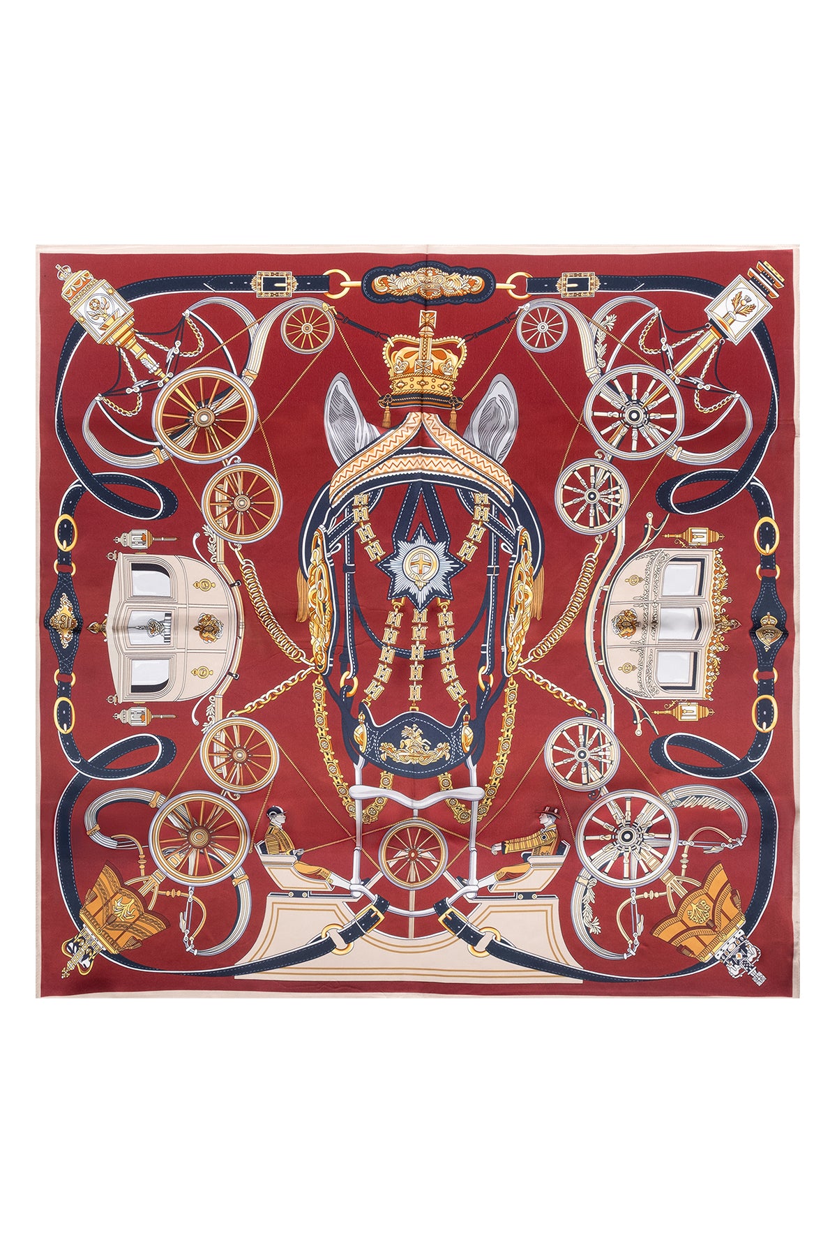 Kırmızı Lara Saf İpek Baskılı Eşarp 90x90 cm