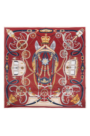 Kırmızı Lara Saf İpek Baskılı Eşarp 90x90 cm