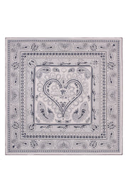 Kahve Lacivert Linda Kaşmir Desenli Kare Eşarp 140x140 cm