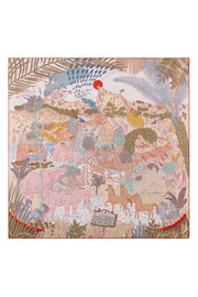 Kırmızı Linda Kaşmir Desenli Kare Eşarp 140x140  cm