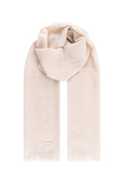 Ekru Paris Saf Kaşmir Payet Çerçeveli Şal 70x180 cm