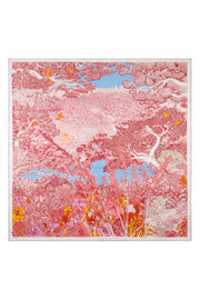 Mavi Fuşya Linda Kaşmir Desenli Kare Eşarp 140x140  cm