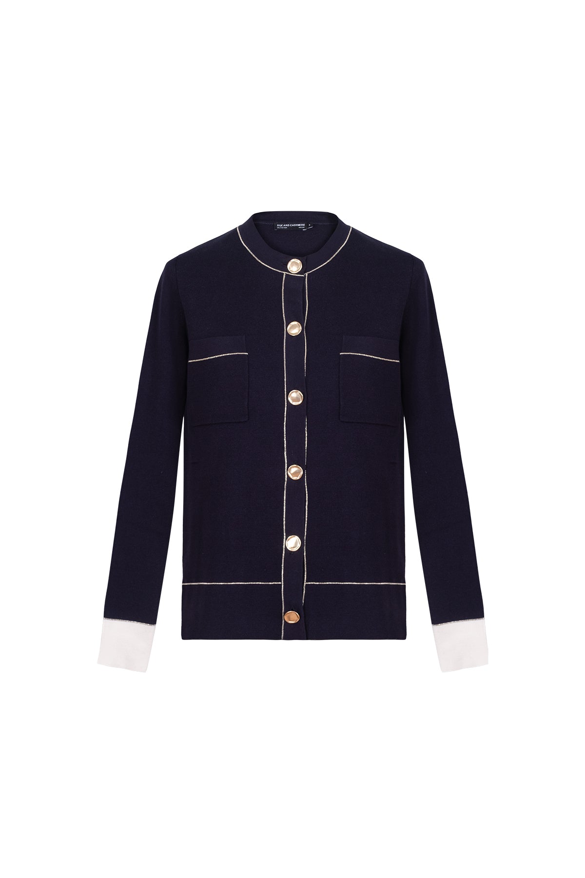 Lacivert Grace İpekli Zincirli Hırka