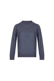 Gri Agata Saf Kaşmir Yuvarlak Yaka Kazak