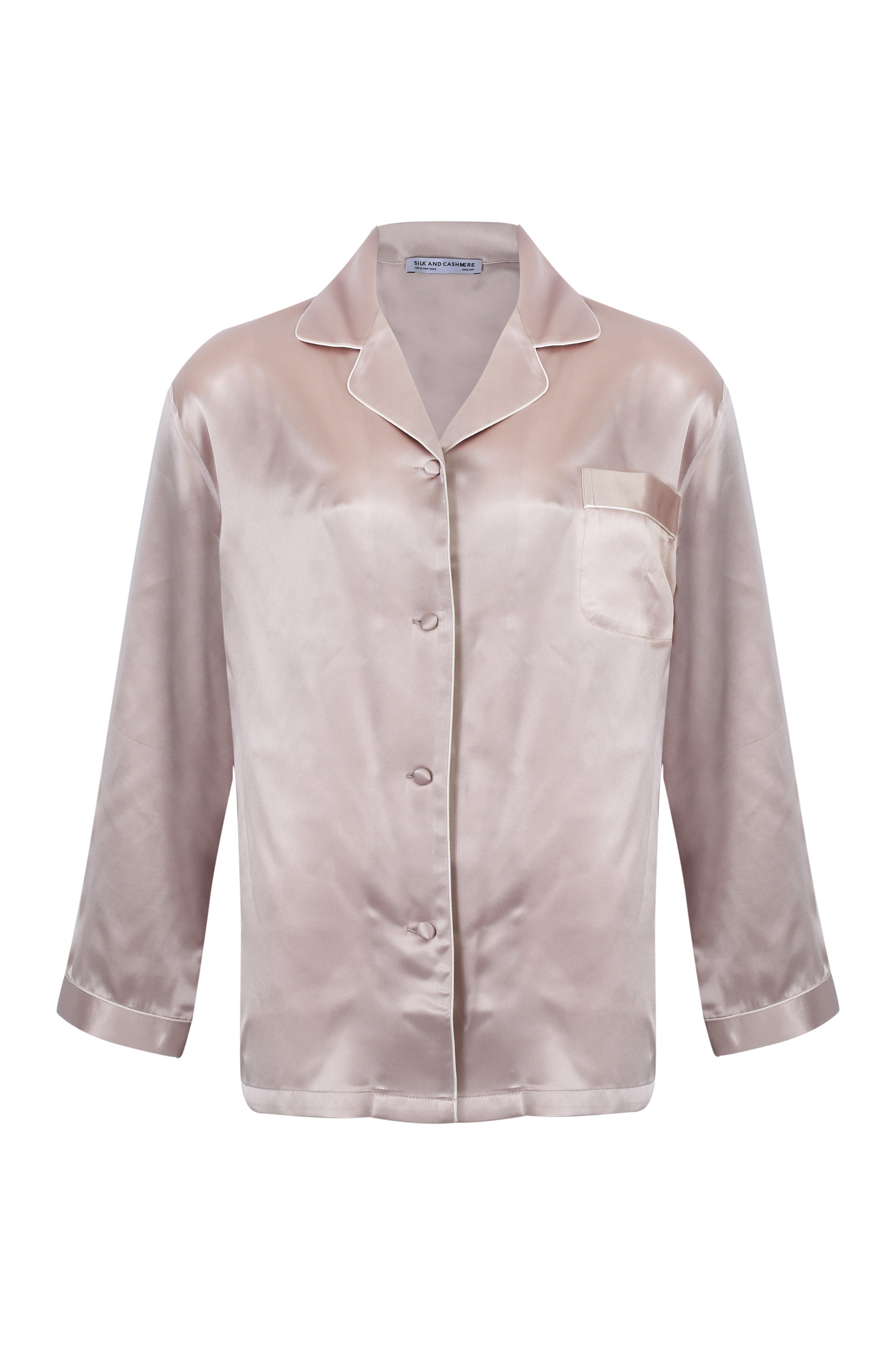 Gri Roma Saf İpek Pijama Takımı