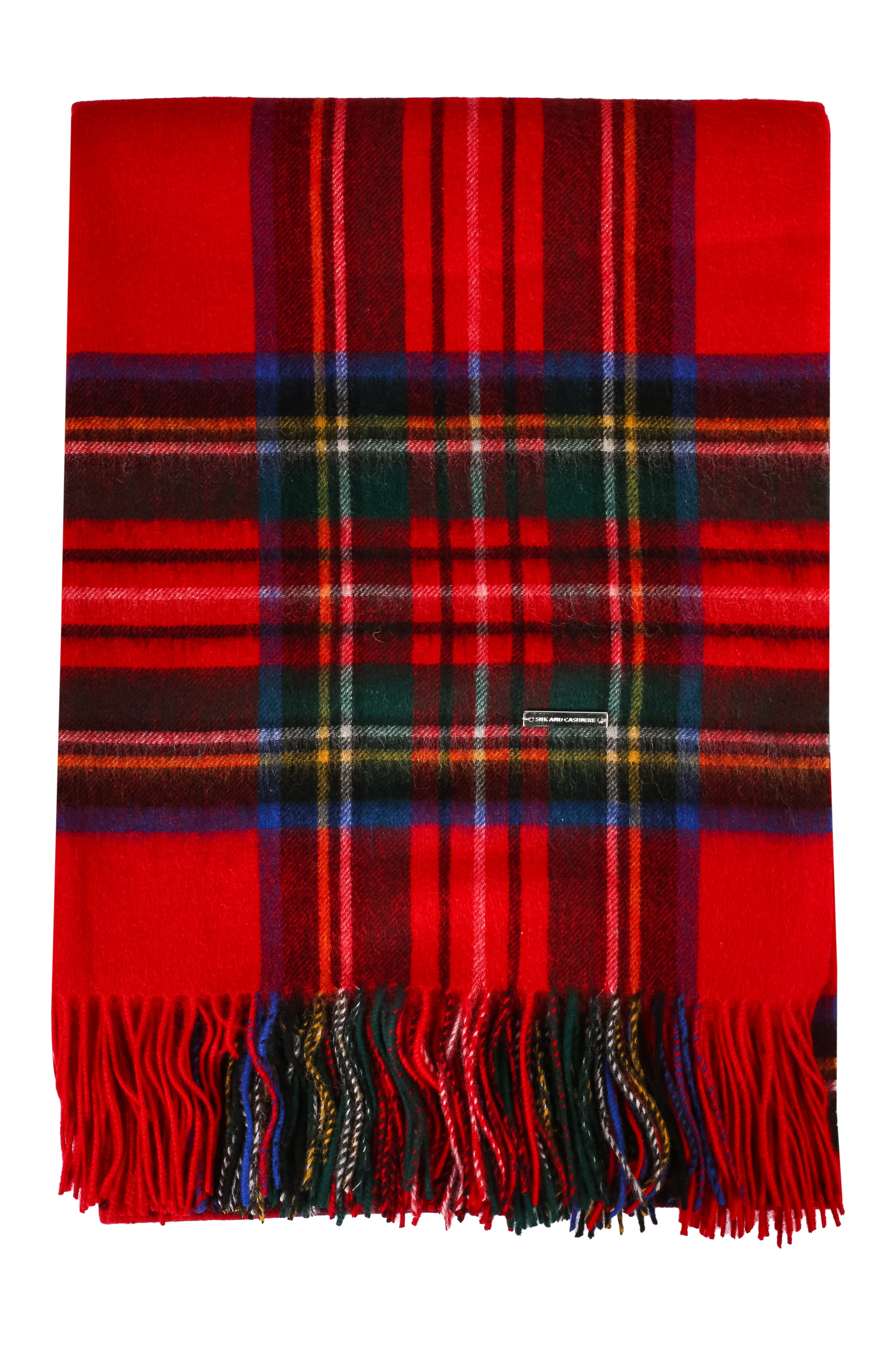 Kırmızı Saf Yün Kareli Battaniye 190x140 cm