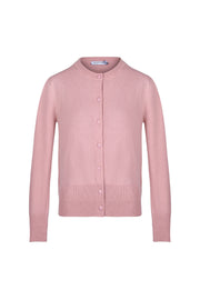 Pastel Pembe Lilly Saf Kaşmir Bisiklet Yaka Hırka