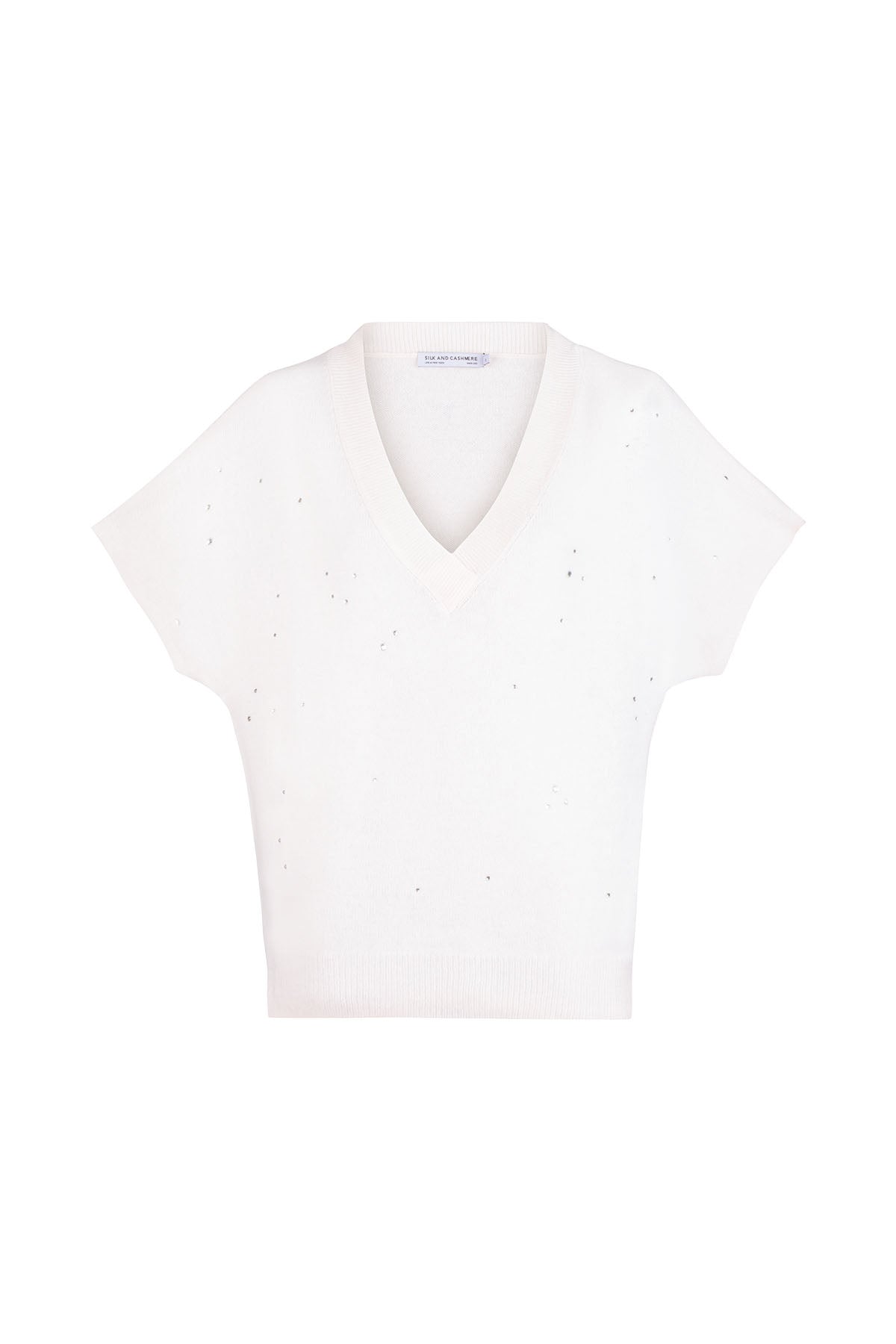 Ekru Kostir Saf Kaşmir Derin V Yaka Triko