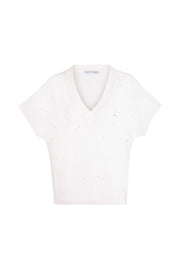 Ekru Kostir Saf Kaşmir Derin V Yaka Triko
