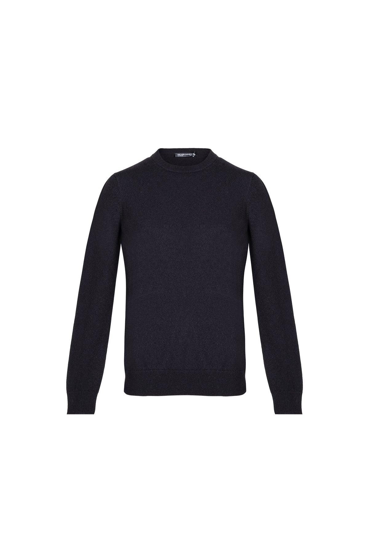 Siyah Lilly Saf Kaşmir Yuvarlak Yaka Kazak