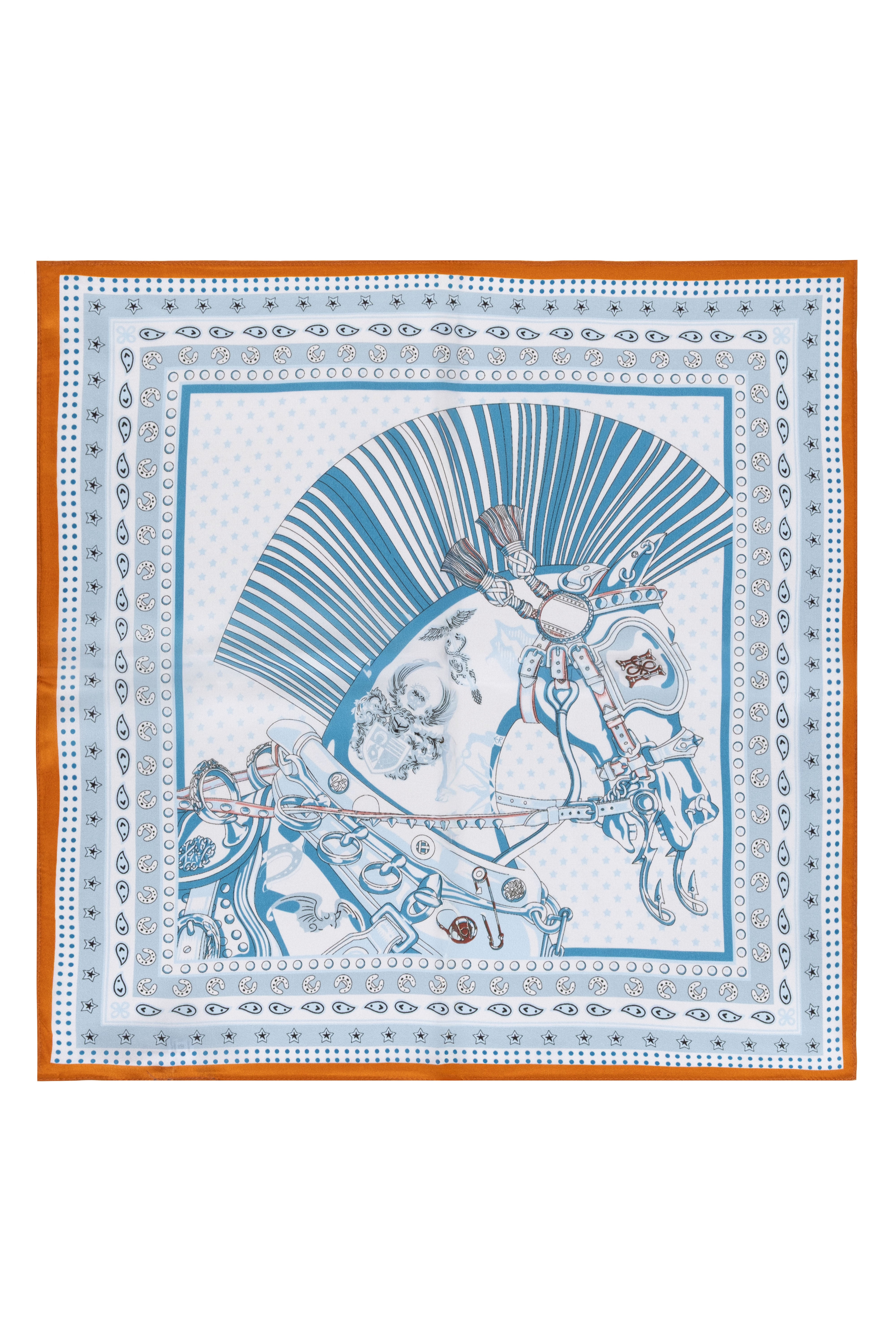 Mavi Camel Laila Saf İpek Kare Eşarp 50x50 cm