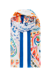 Renkli Jas İpek Desenli Şal 70x180