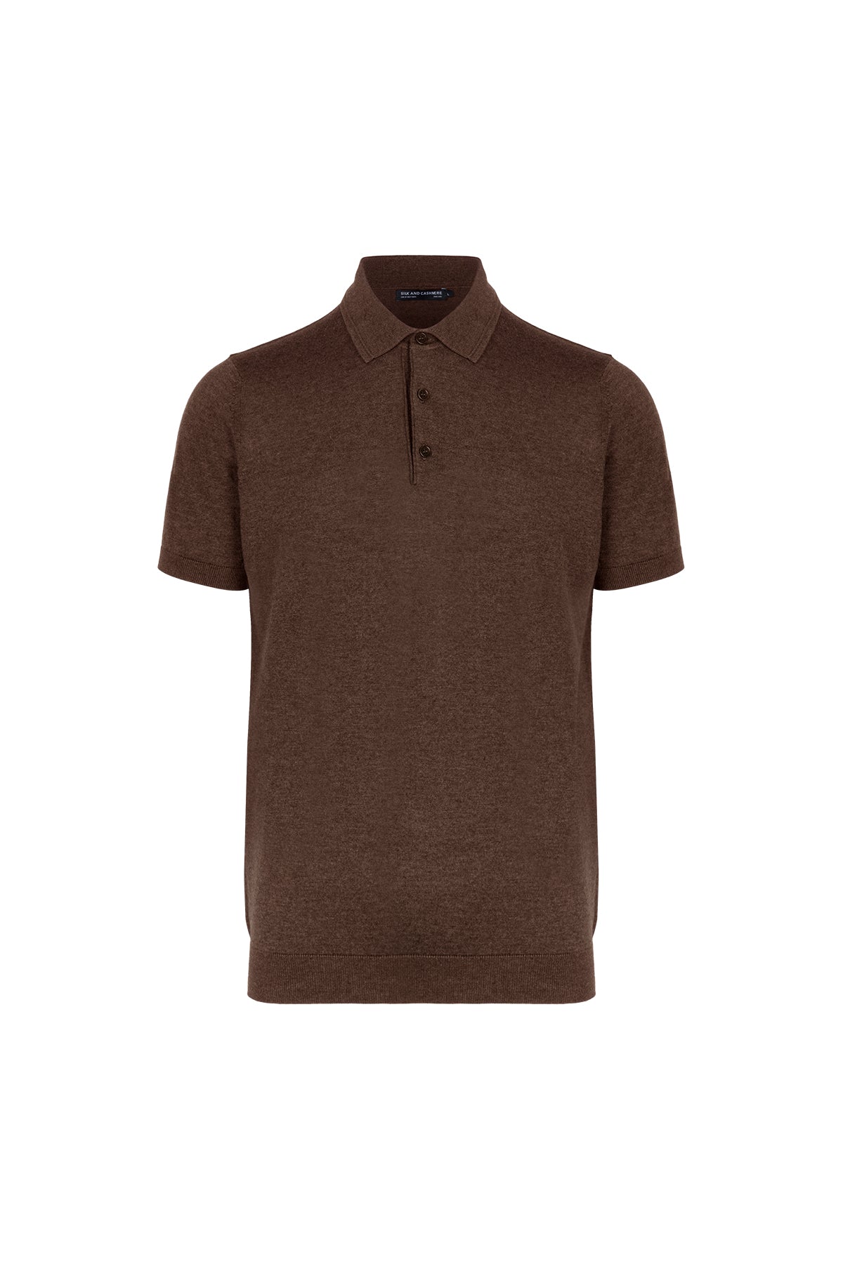 Kahverengi Paul İpek Kaşmir Kısa Kollu Polo