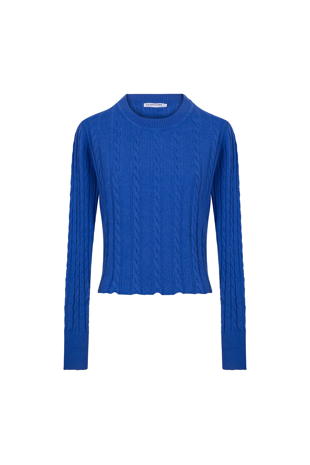 Mavi Amelia Yuvarlak Yaka Crop Kazak