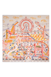 Renkli Linda Saf Kaşmir Baskılı Eşarp 140x 140 cm