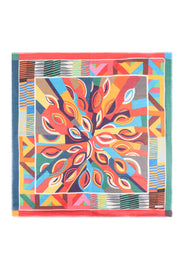 Renkli Jas Desenli Kare Şal 70x70 cm