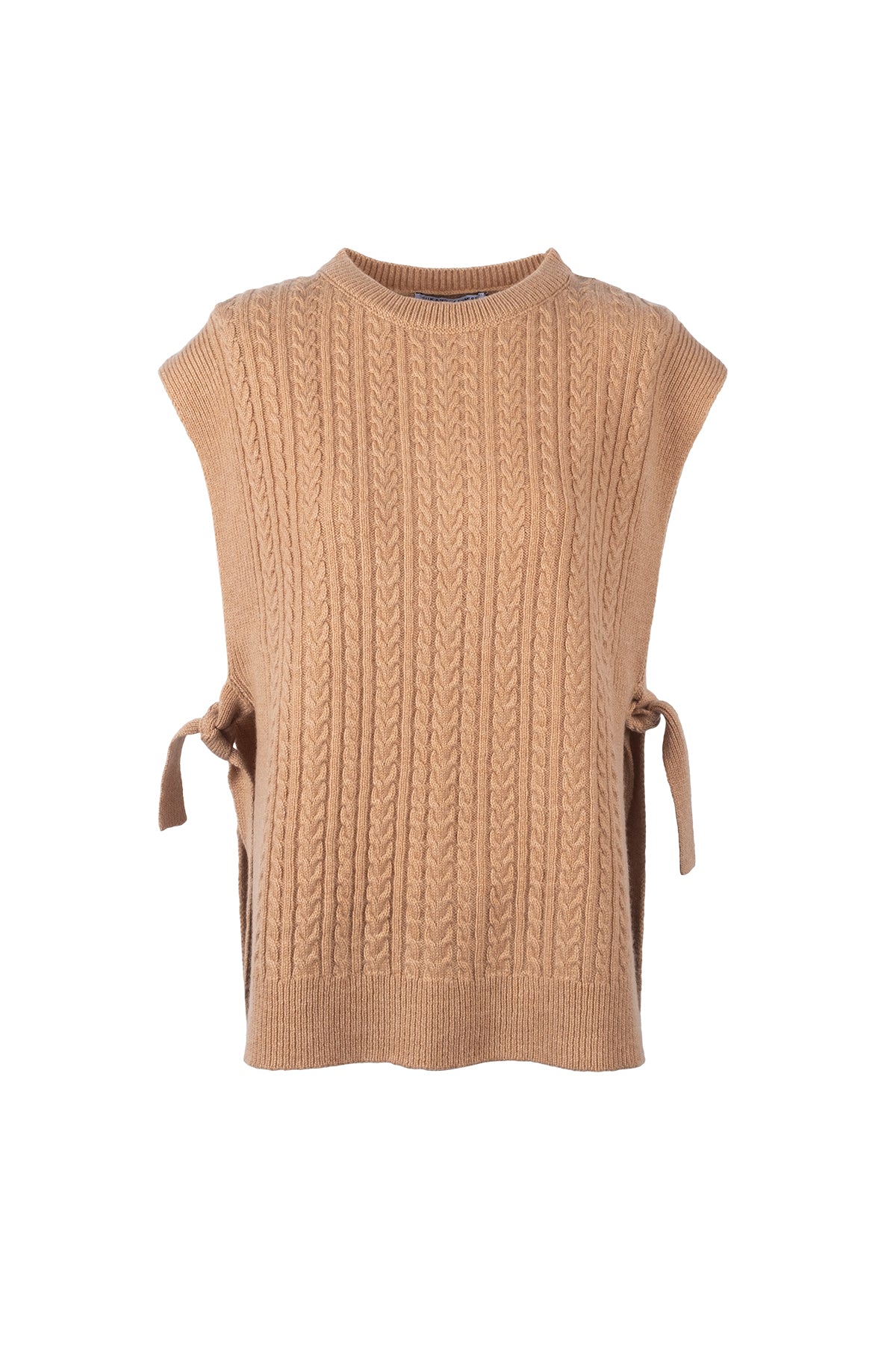 Camel Laura Yuvarlak Yaka Yelek