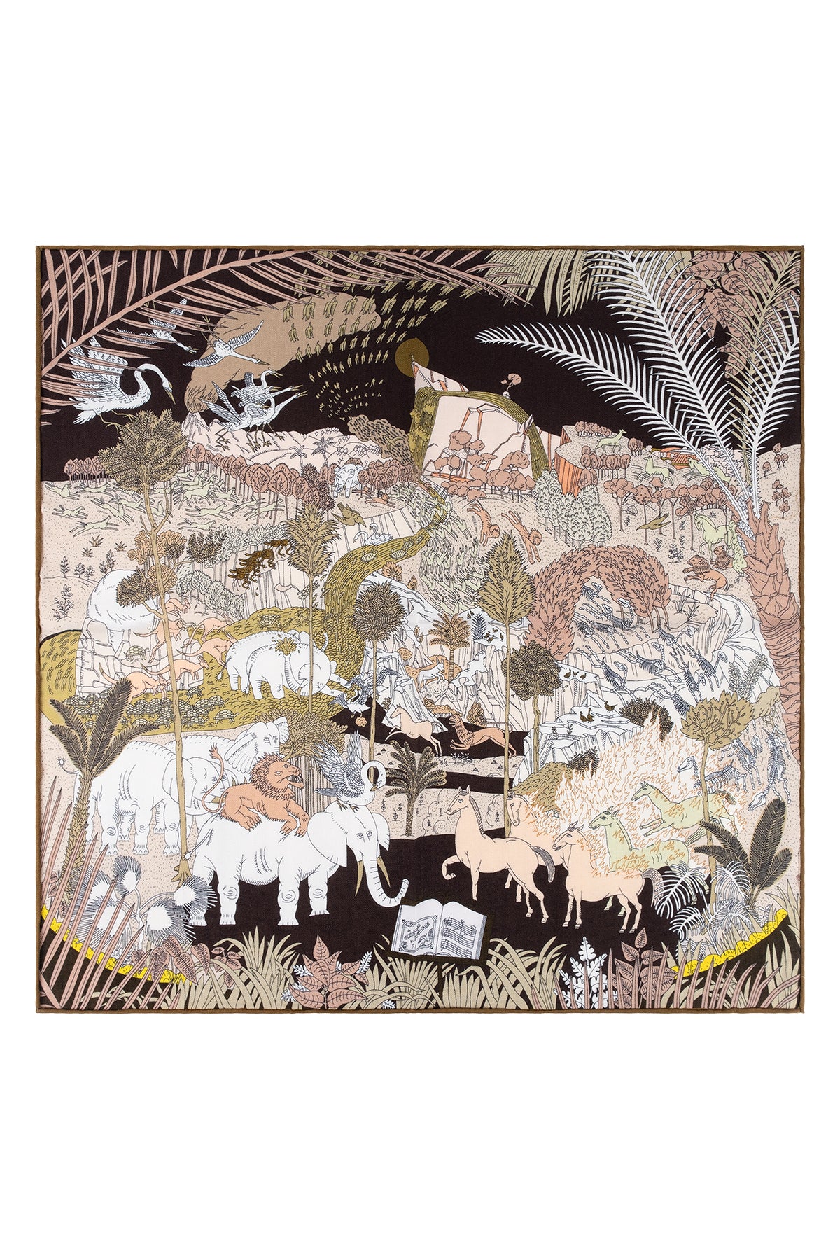 Bej Lea Kaşmir Desenli Kare Eşarp 70x70 cm