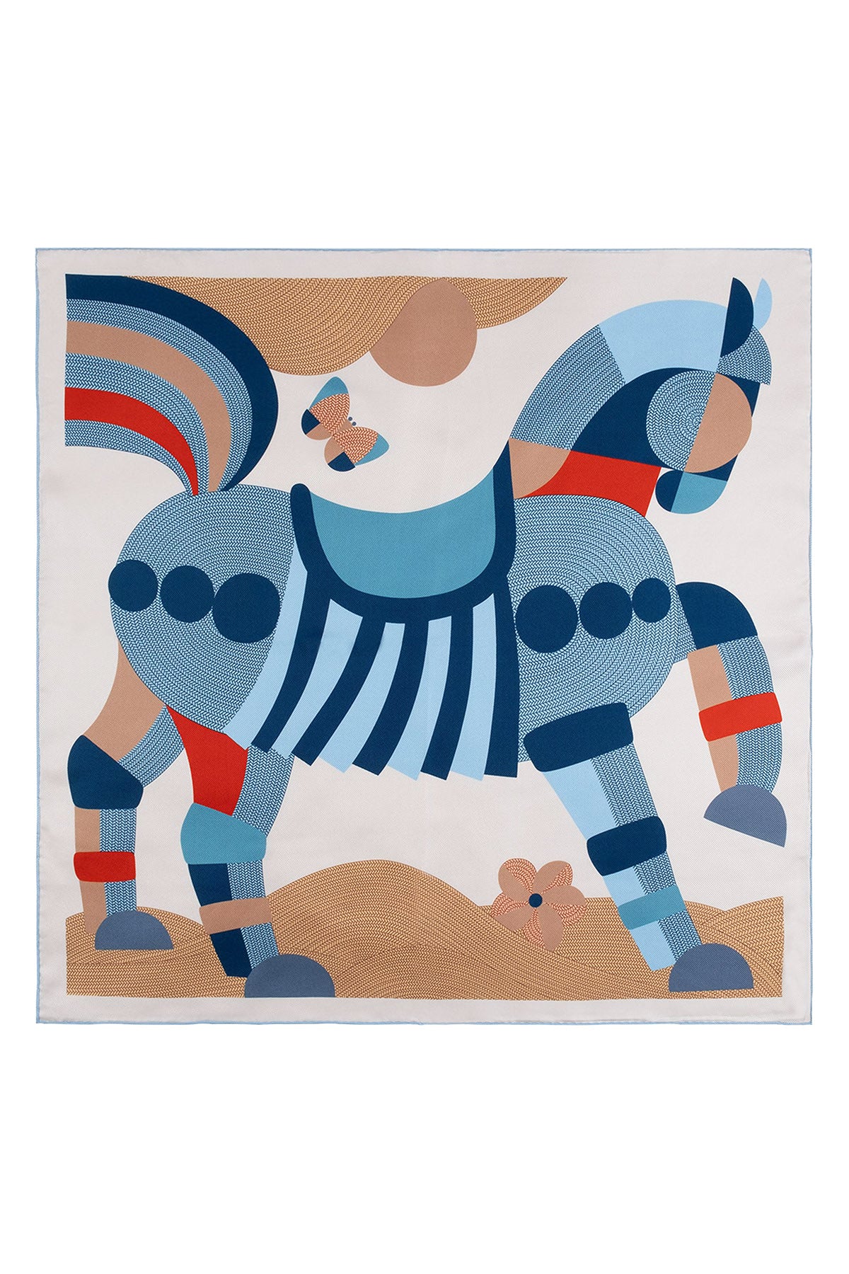 Koyu Bej Lena Saf İpek Eşarp 70x70 cm