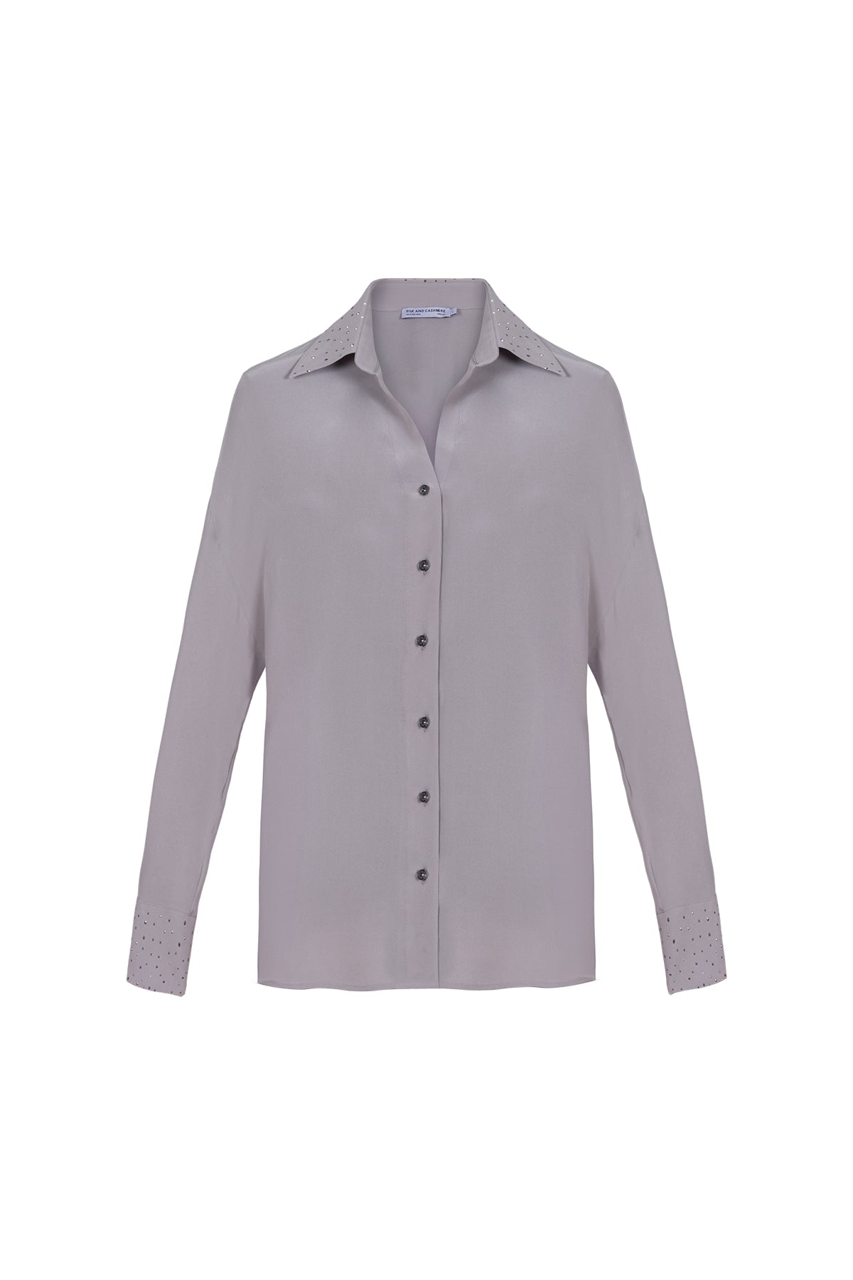 Gri Astrid Saf İpek Gömlek